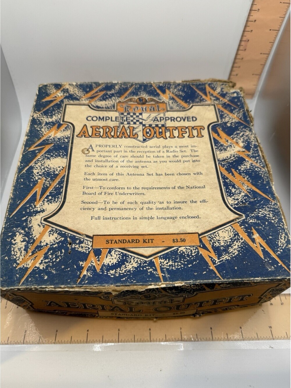 Vintage "Royal Complete Approved Aerial Outfit" Standard Kit box 1930-40s